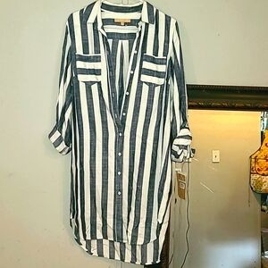 Hope and Harlow Button up shirt dress, women's size 8P, NWT
